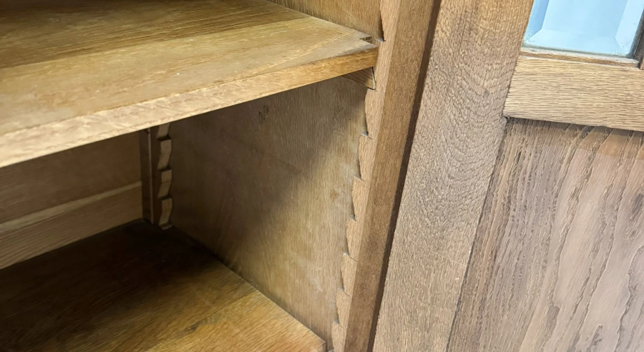 Arts & Crafts Art Nouveau Bookcase with Beveled Glass, 1900s